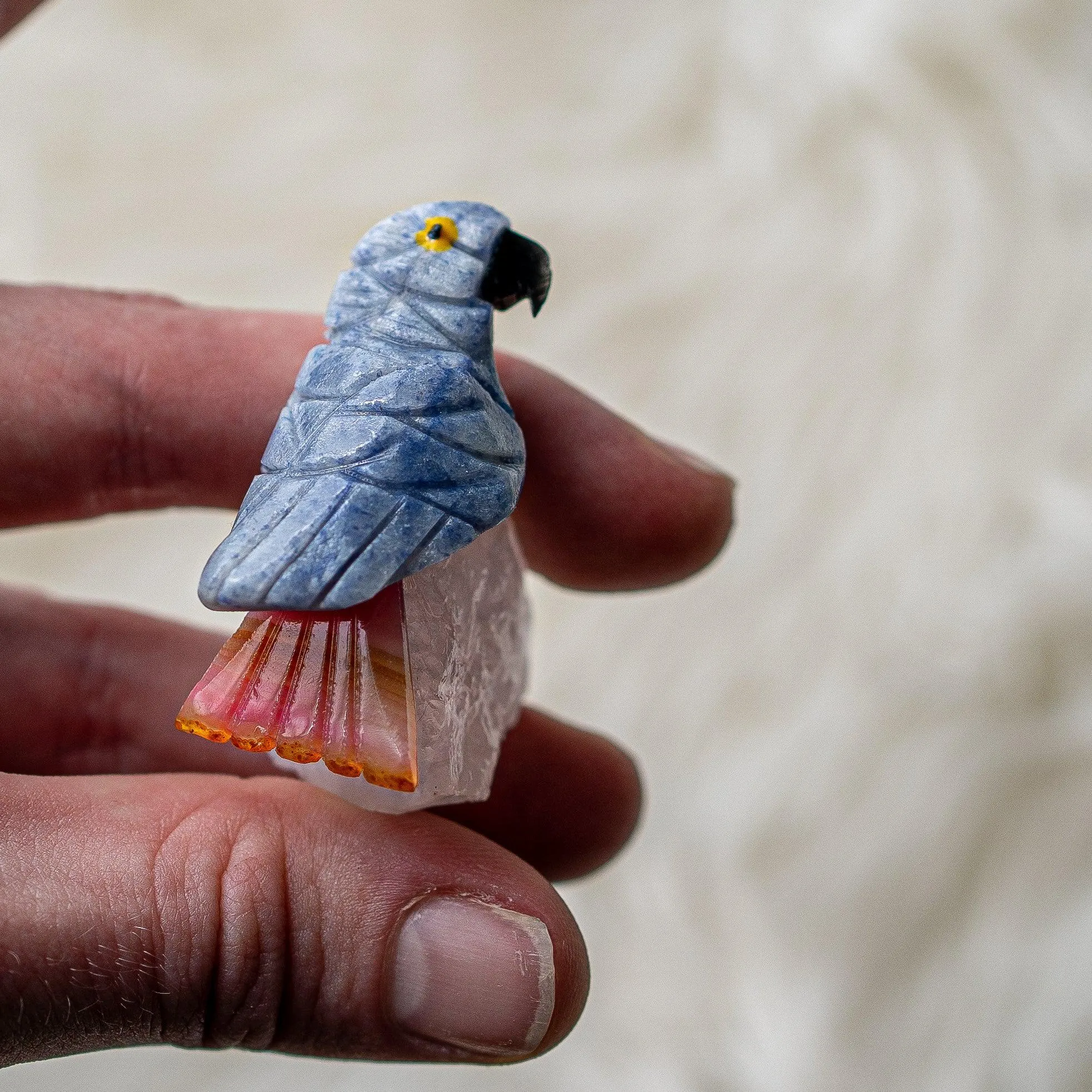 Adorable Parrot Soap Stone Carvings