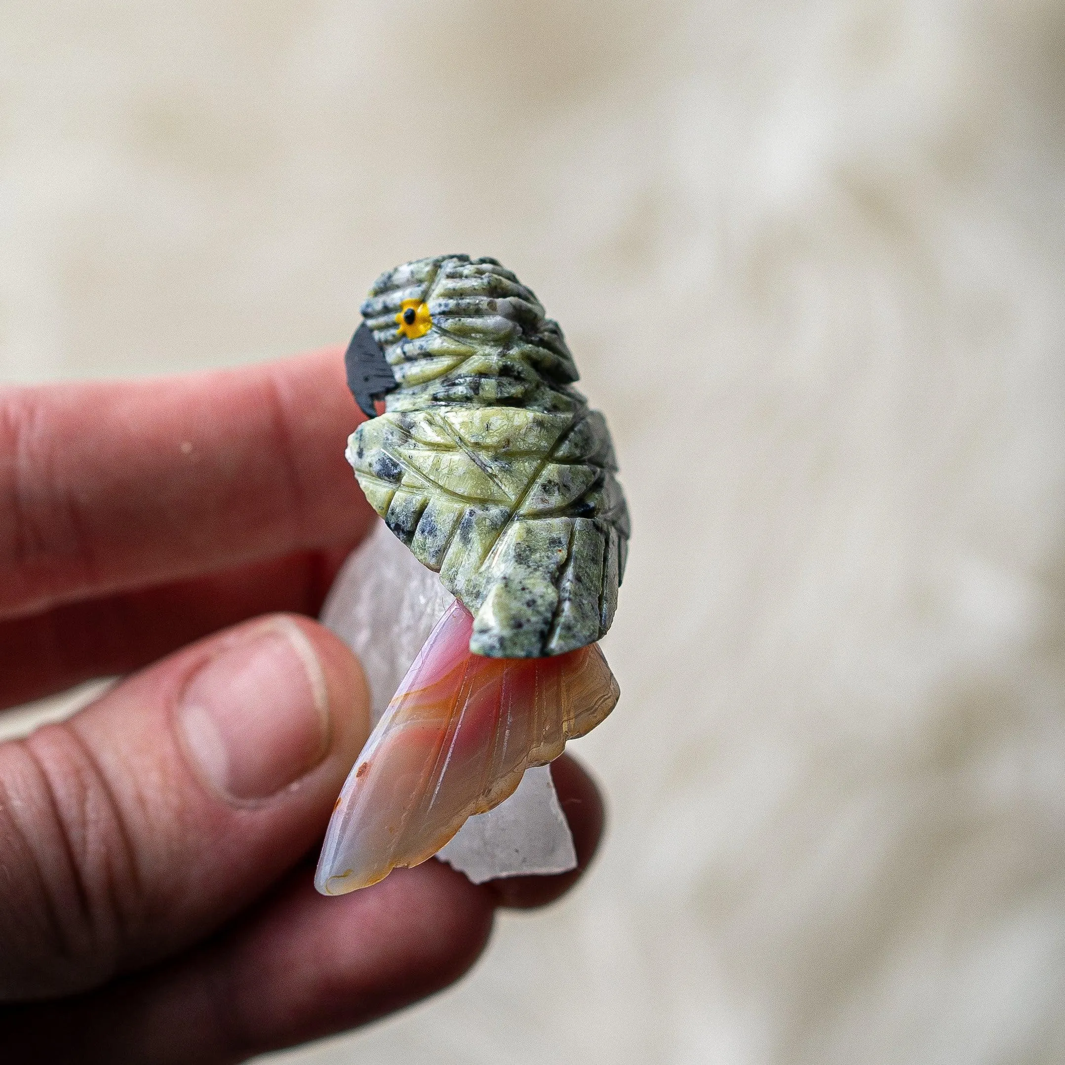 Adorable Parrot Soap Stone Carvings