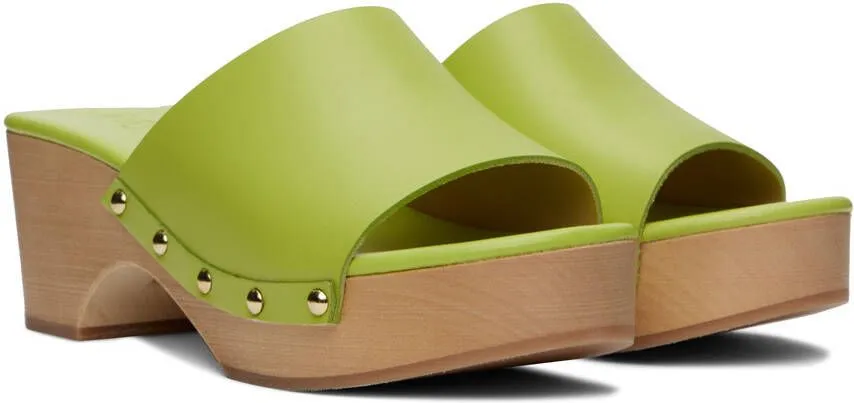 Aeyde Green Bobbie Clogs