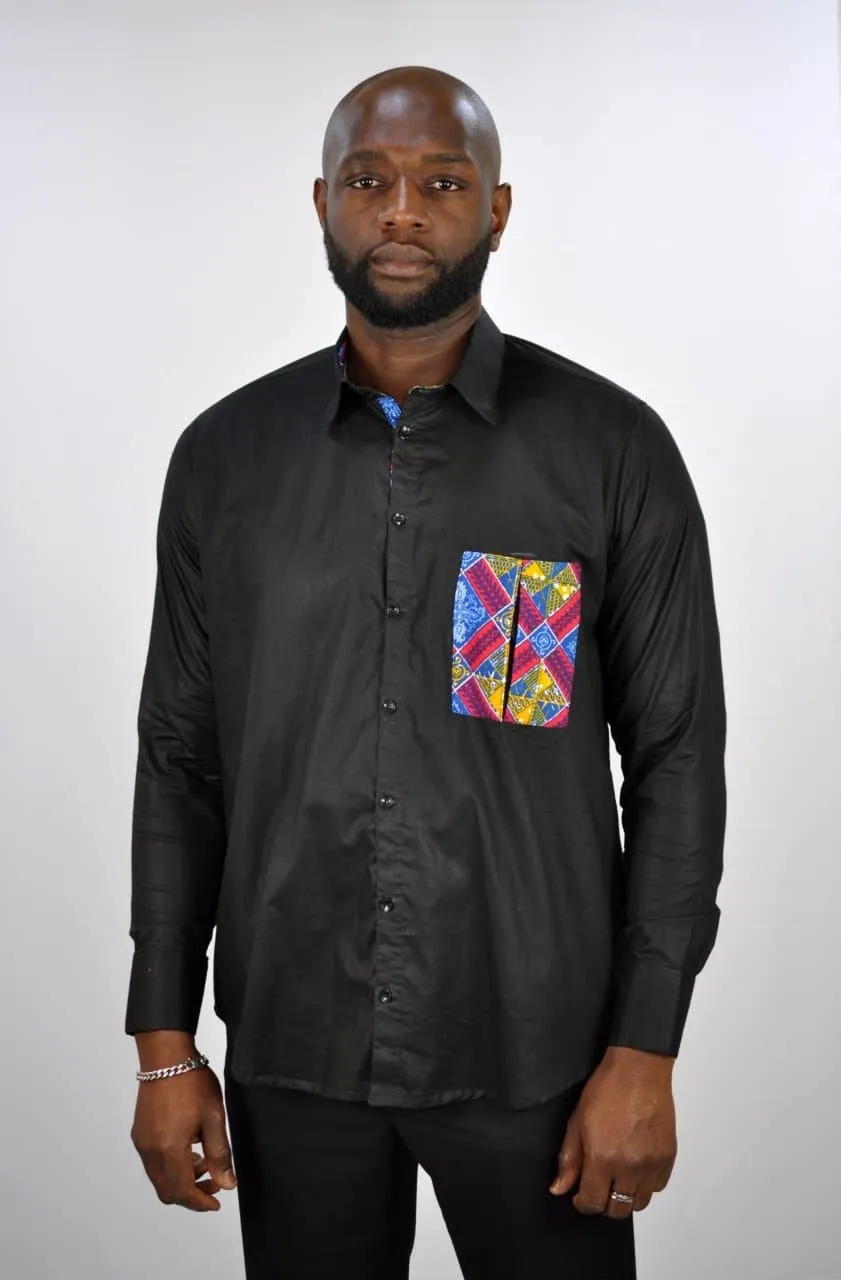 Amandi Ankara Mixed Print Smart Shirt - African Clothing Store | JT Aphrique