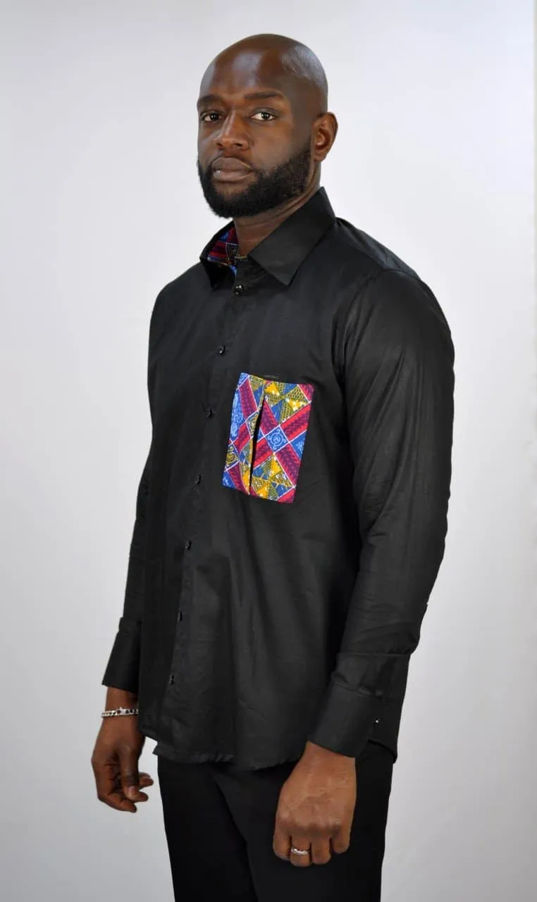 Amandi Ankara Mixed Print Smart Shirt - African Clothing Store | JT Aphrique