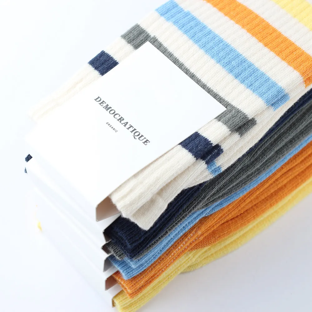 Athletique Classique Super Stripes Organic Cotton Off White / Shaded Blue / Army / Palm Springs Blue / Soft Orange / Pale Yellow