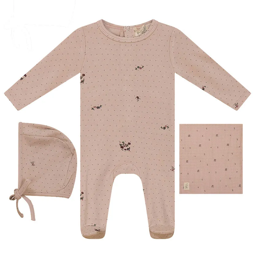 Bebe Bella Soft Pink Floral Printed Layette Set