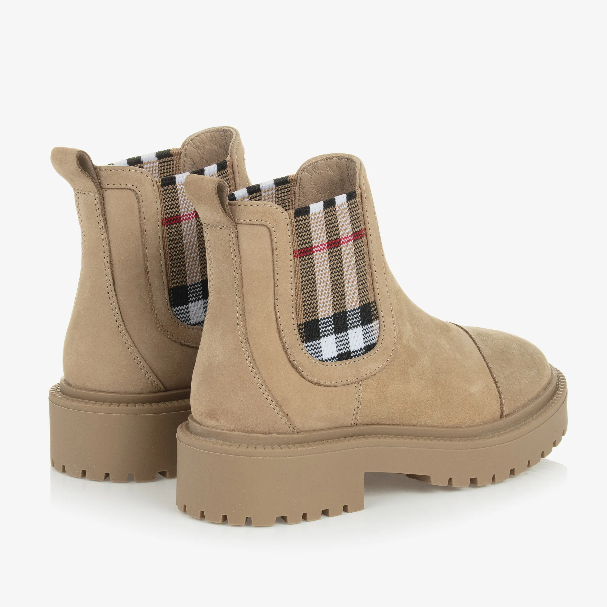 Beige Vintage Check Chelsea Boots