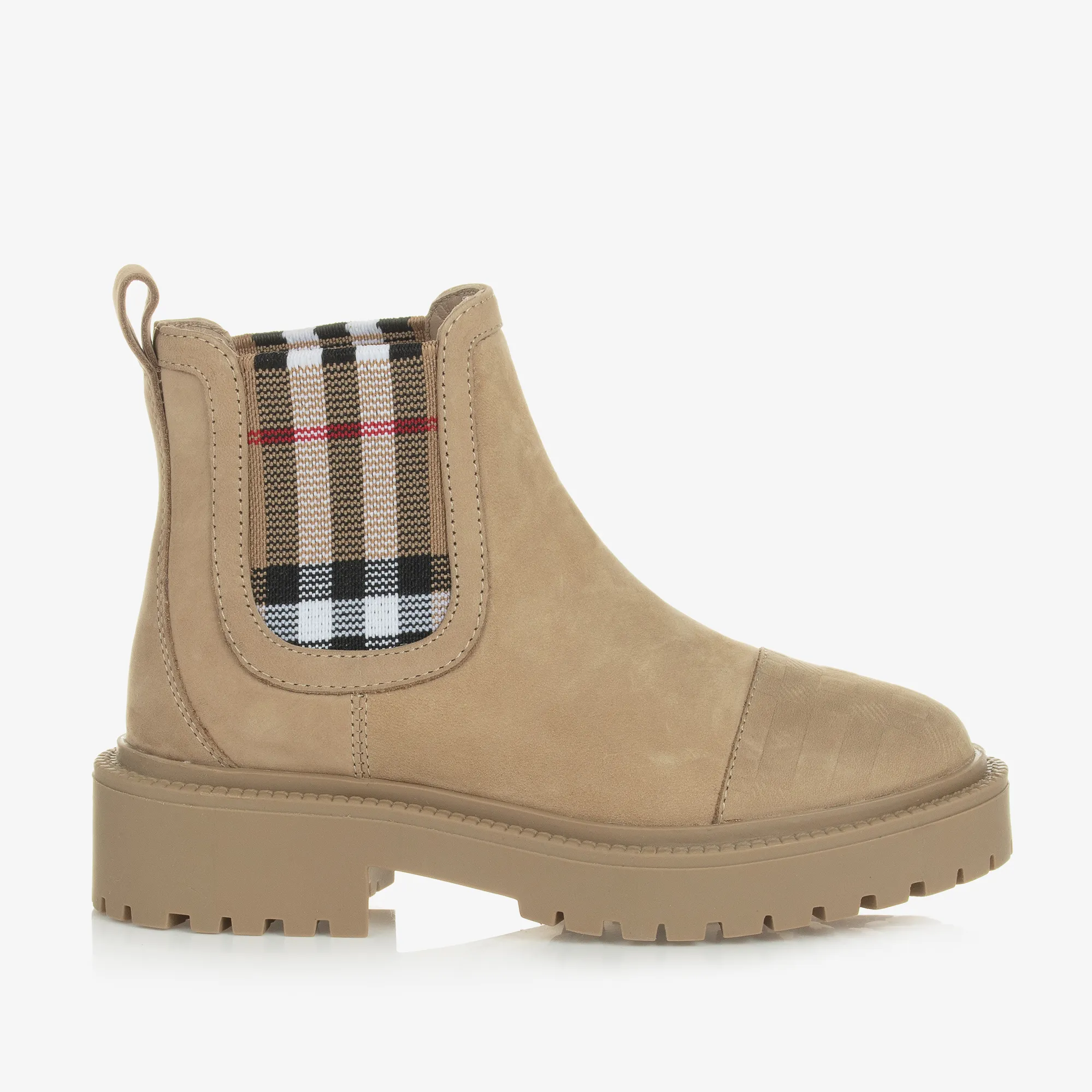 Beige Vintage Check Chelsea Boots