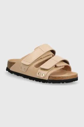 Birkenstock leather sliders Uji women's beige color 1026544