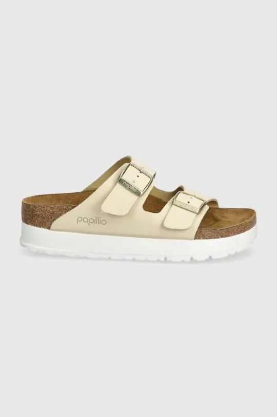 Birkenstock nubuck sliders BIRKENSTOCK X PAPILLIO Arizona Platform Flex beige color 1026924