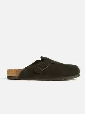 Birkenstock Soft Footbed Boston in Black Suede