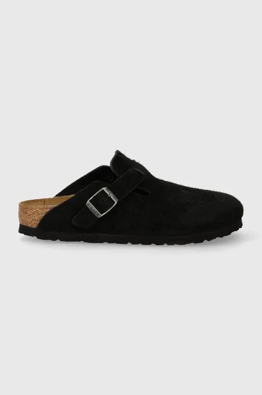 Birkenstock suede sliders Boston women's black color 1027067