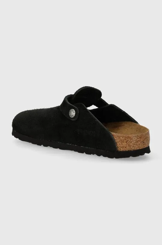 Birkenstock suede sliders Boston women's black color 1027067