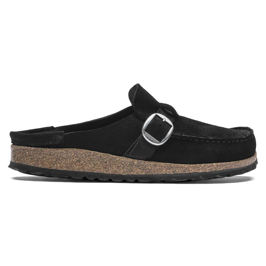 Birkenstock Womens Buckley Suede Leather Clogs-Black