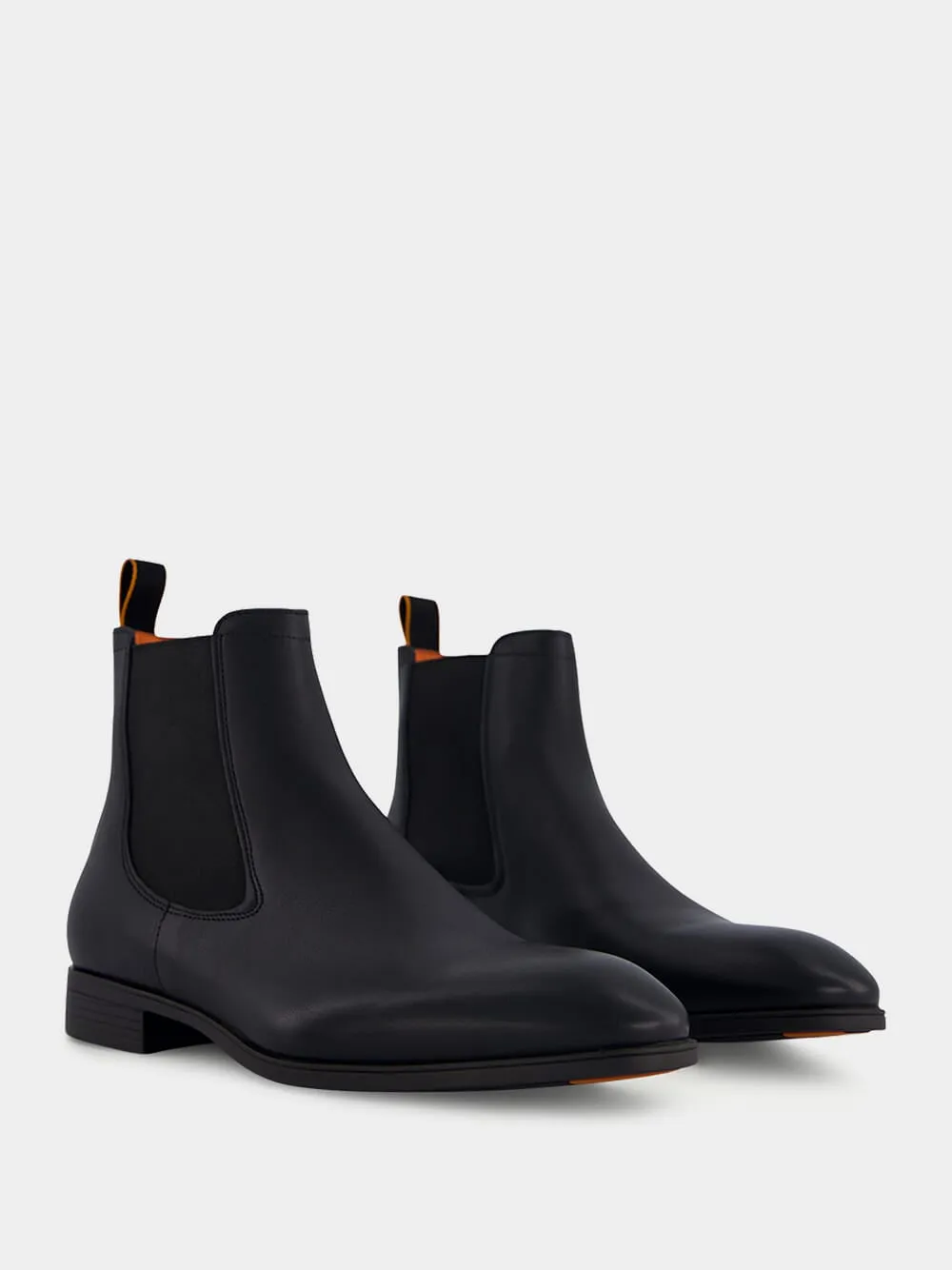 Black Leather Chelsea Boots