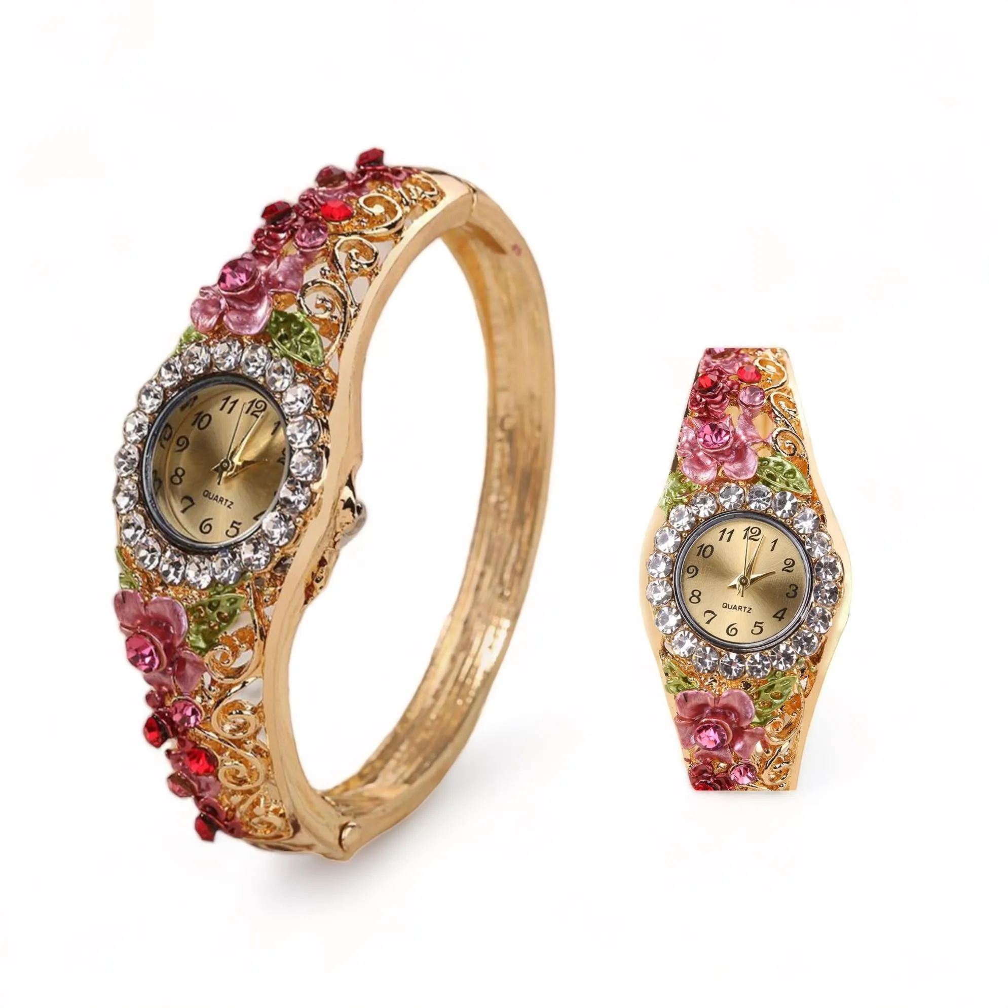 BLING Floral Design Bracelet Watch