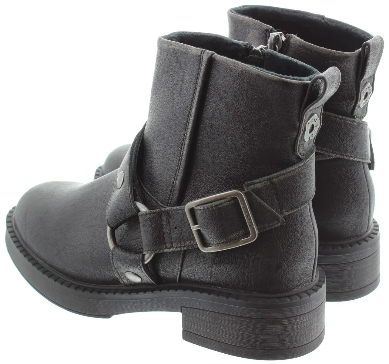 BLOWFISH Ladies Vella Biker Ankle Boots In Black