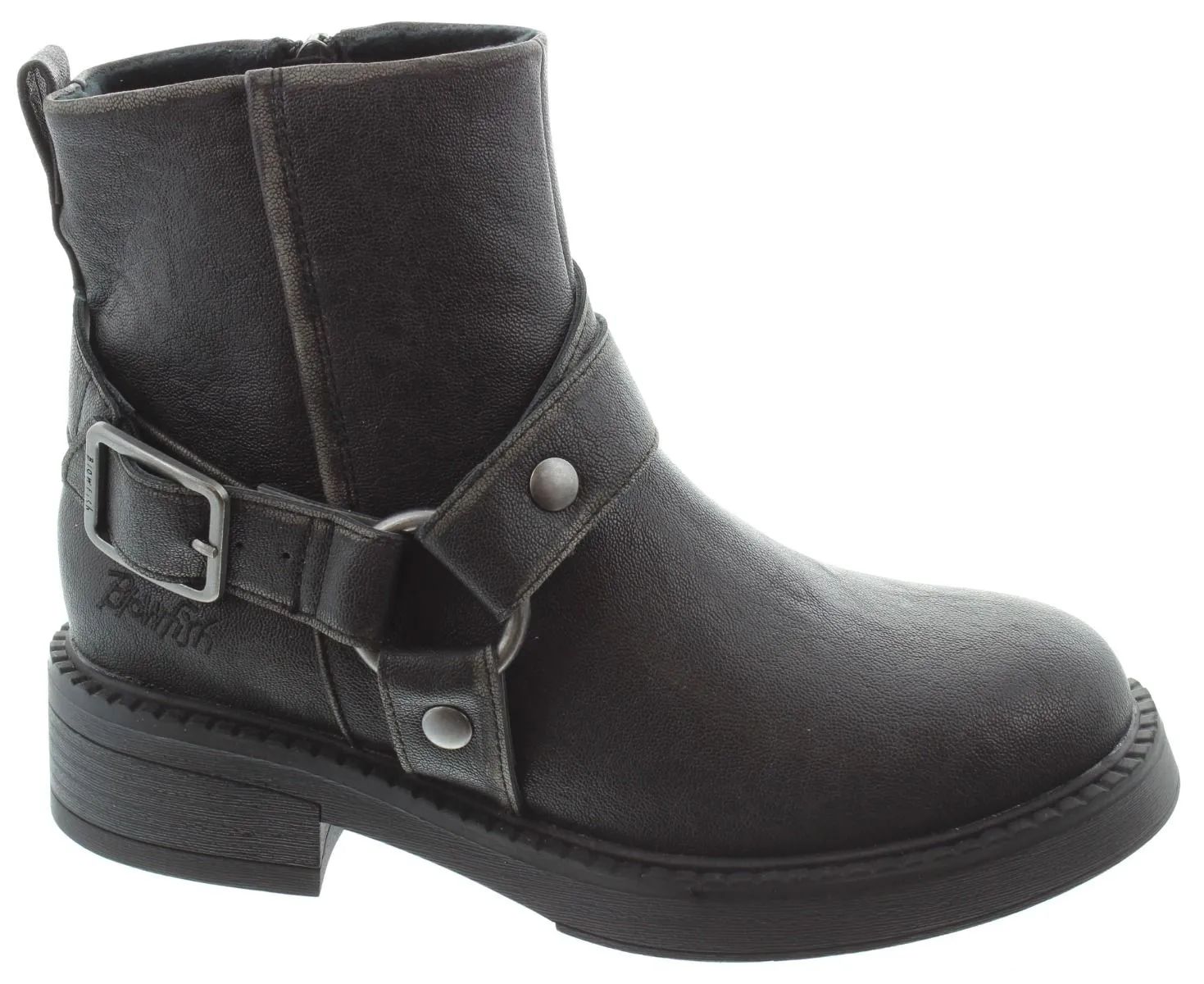 BLOWFISH Ladies Vella Biker Ankle Boots In Black