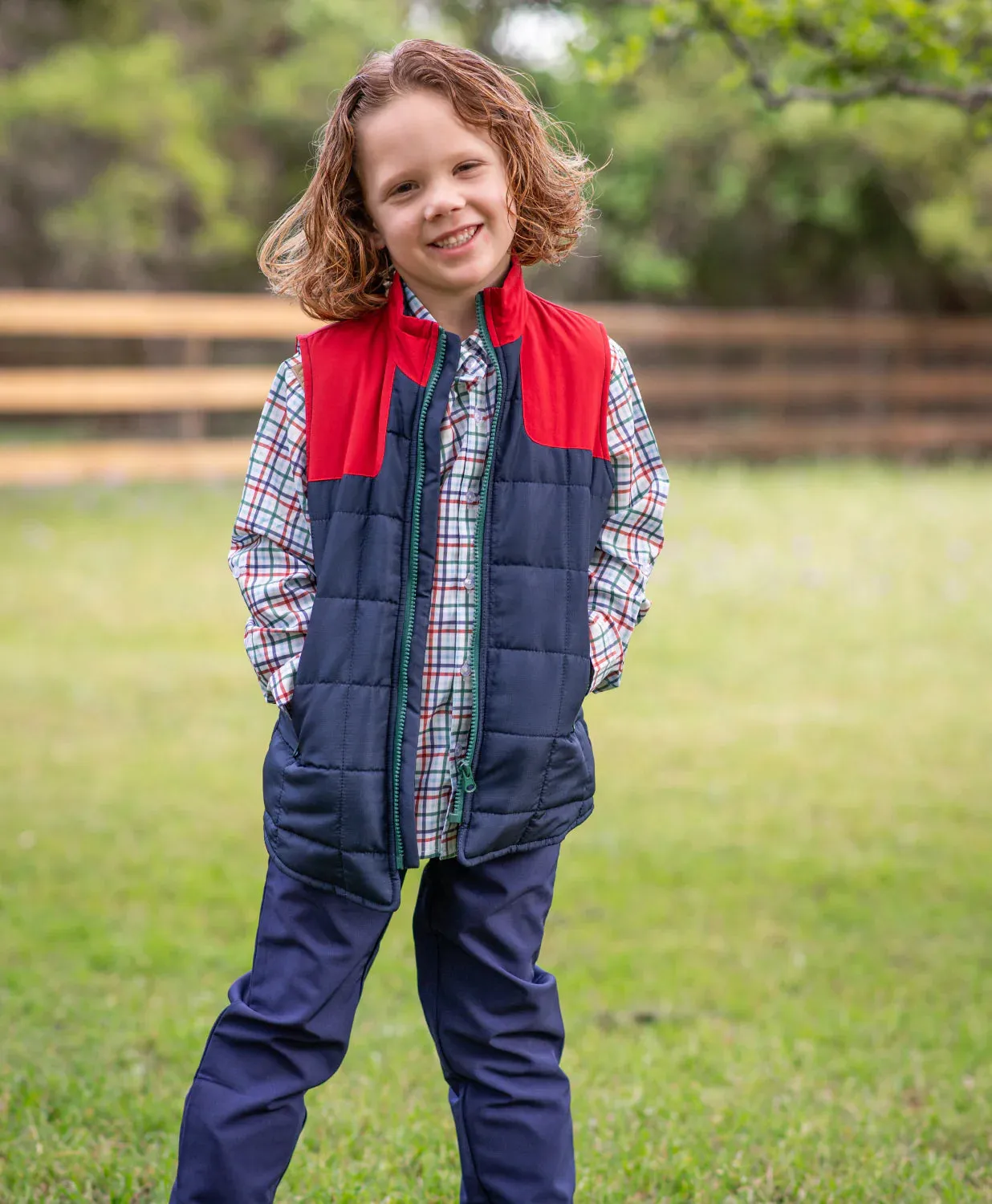 Blue Quail Clothing Co. Vest - Navy & Red Fall ‘24 Plaid