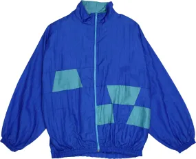 Blue Satin Windbreaker | ThriftTale