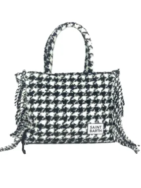 BORSA FANTASIA CHECK BIANCO/NERO