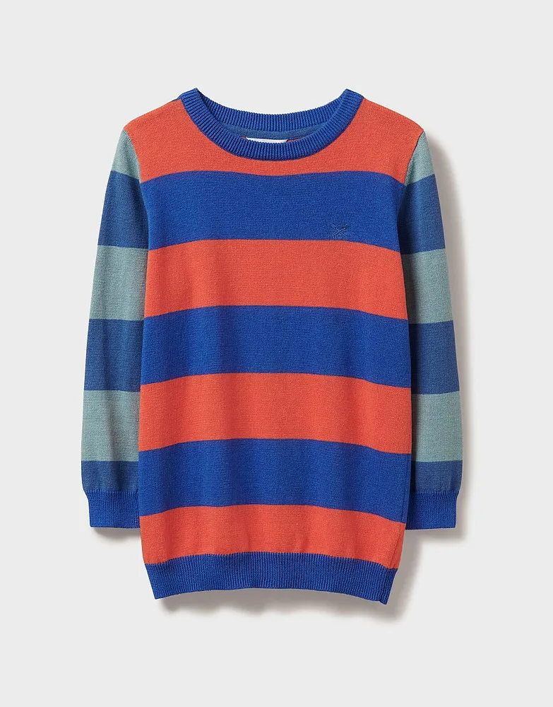 Boy's Stripey Foxley Crew Neck Jumper from Crew Clothing Company