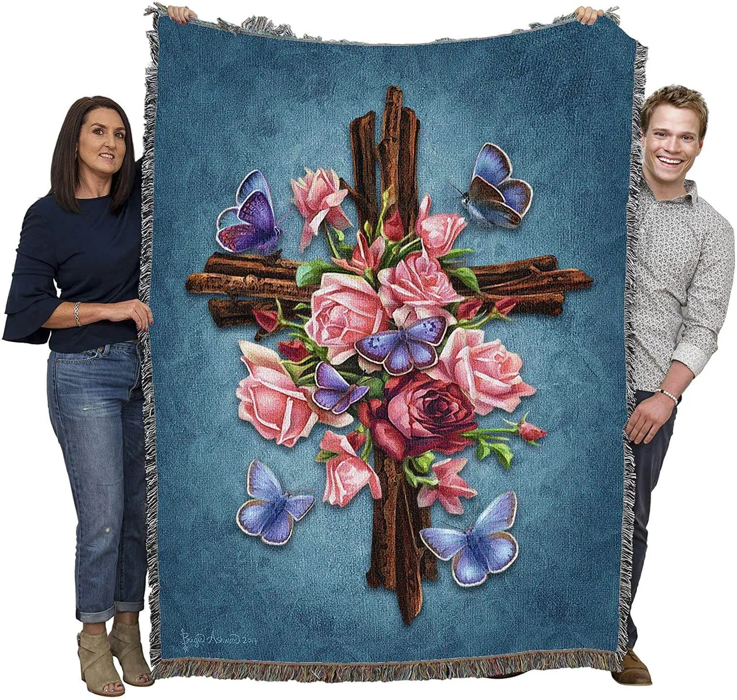 Butterfly Cross Tapestry Blanket