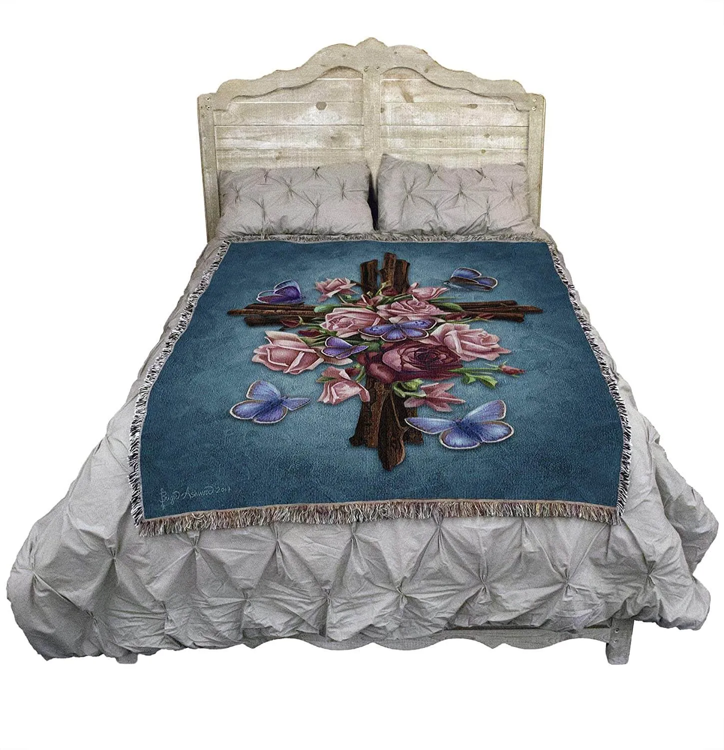 Butterfly Cross Tapestry Blanket