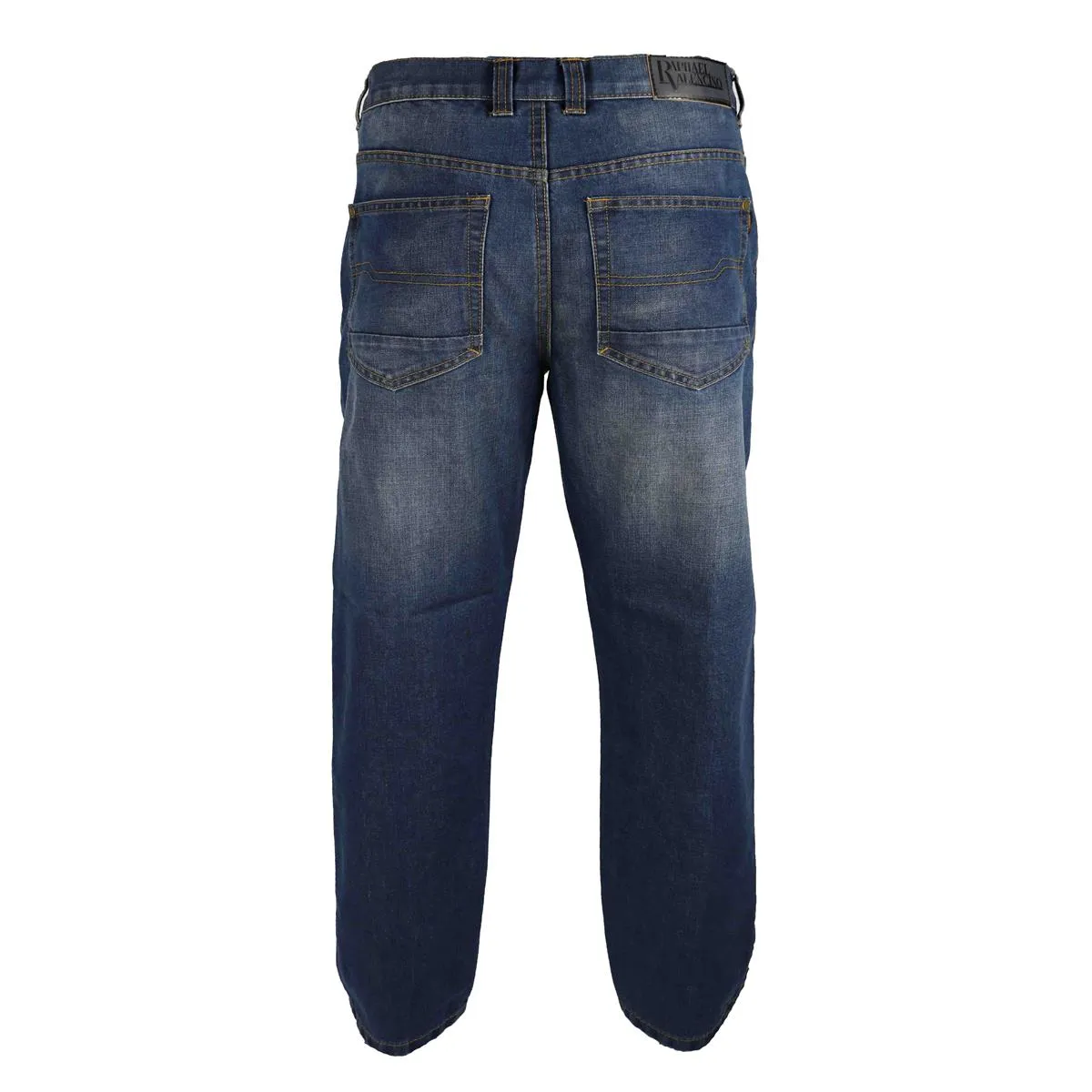 Buy Mens Tapered Fit Jeans by Raphael Valencino with Contrasting Stitching and Faded Design - Fast UK Delivery | Insight Clothin