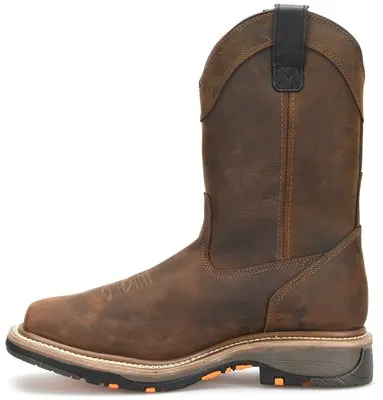 Carolina Mens Waterproof Pull On Met. Guard Comp. Toe Work Boots- Brown