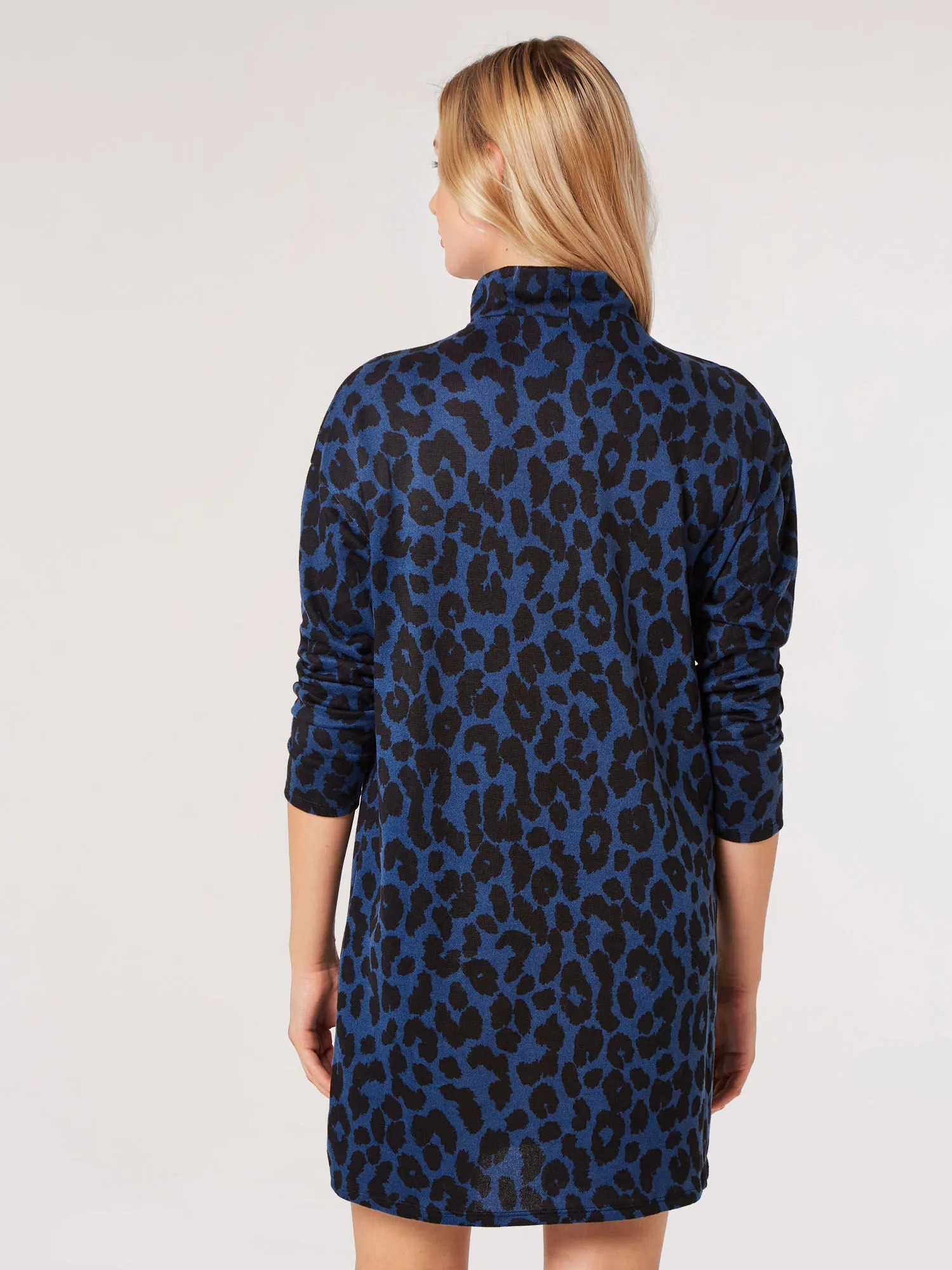 Cheetah Mock Neck Mini Dress | Apricot Clothing