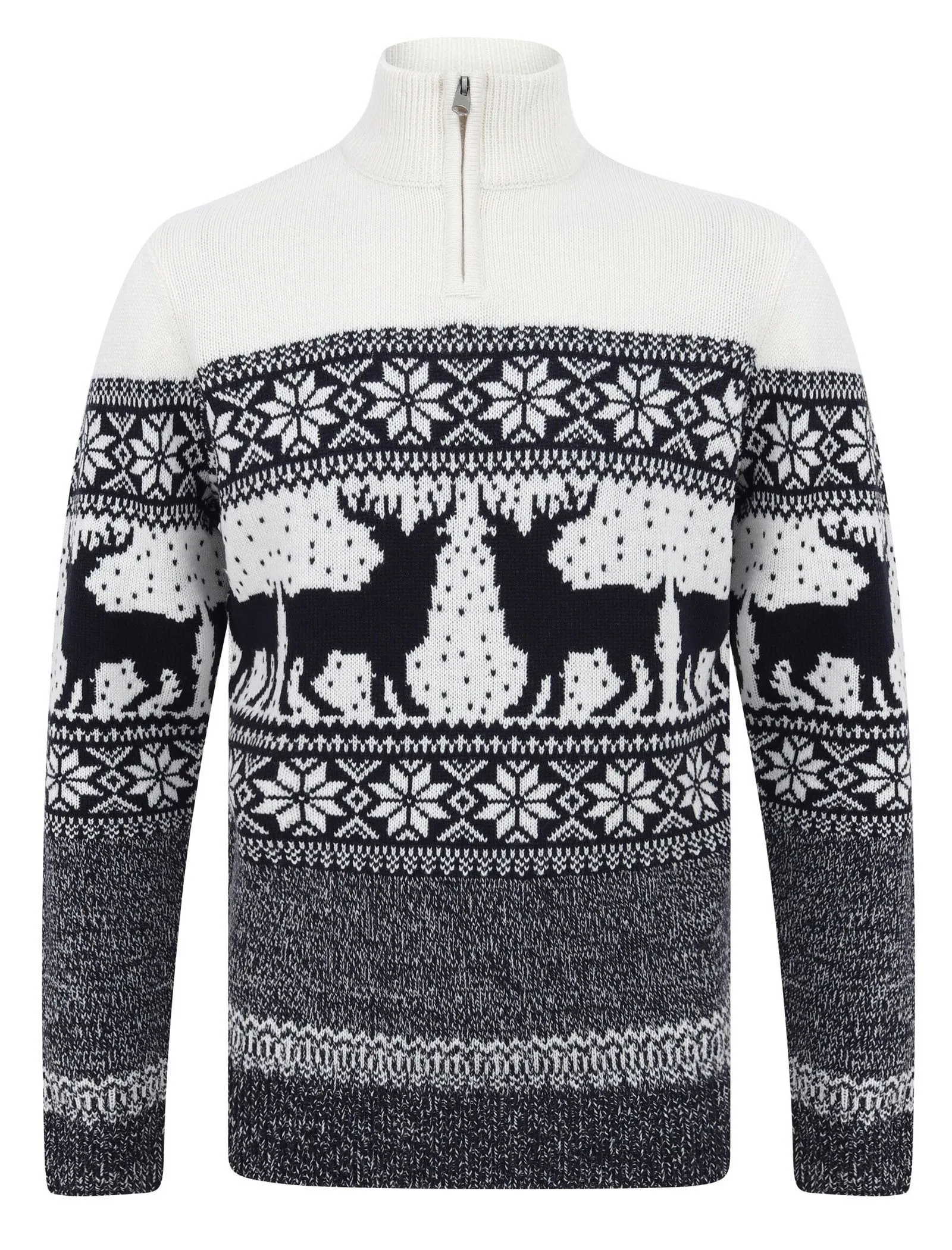 Christmas Jumper Gullfoss & Twist 1/4 Zip Laundrd Ecru