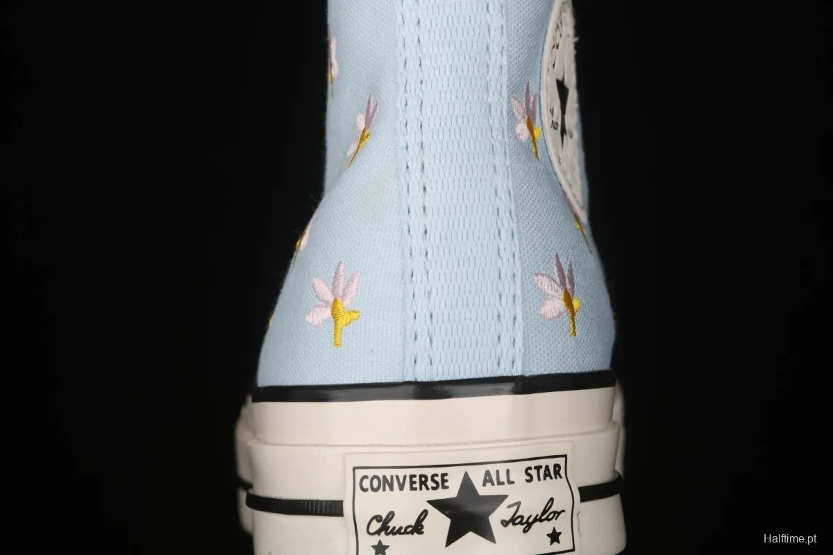 Converse 1970 Korean version milk blue floret high top leisure board shoes 570917C