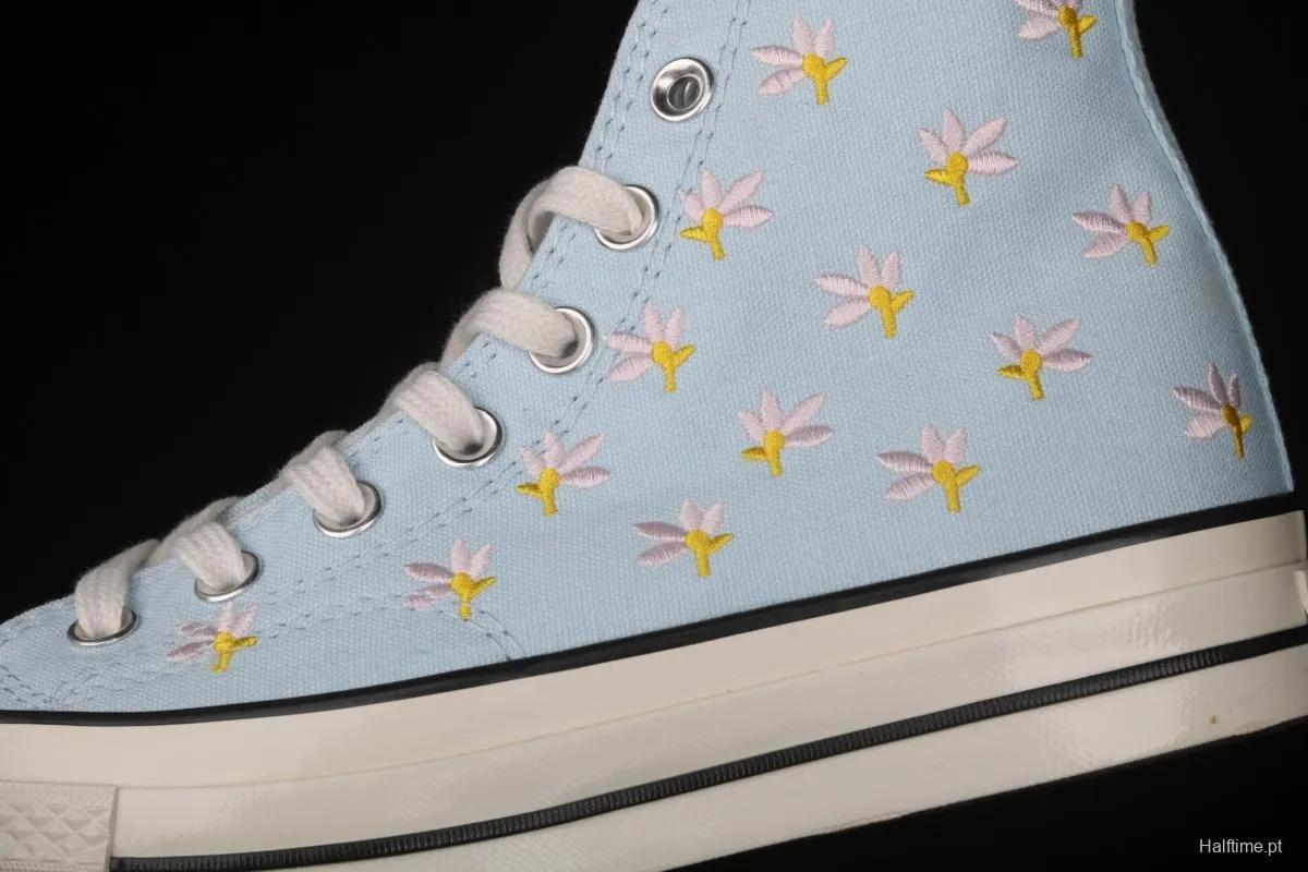 Converse 1970 Korean version milk blue floret high top leisure board shoes 570917C