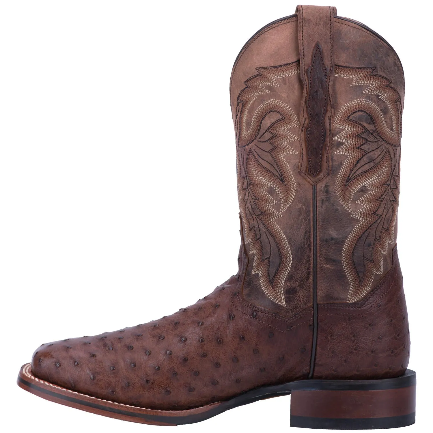 Dan Post Alamosa Fulll Quill Ostritch Western Pull On Leather Boots Men DP3875