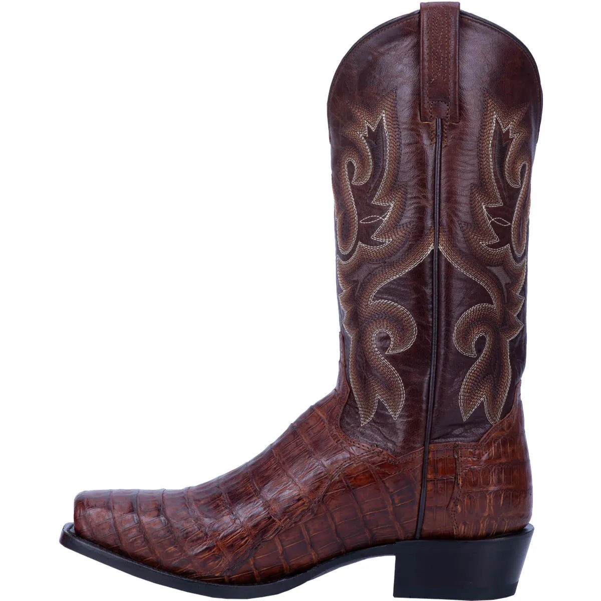 Dan Post Caiman Bayou Western Pull On Brown Leather Boots Men DP3074