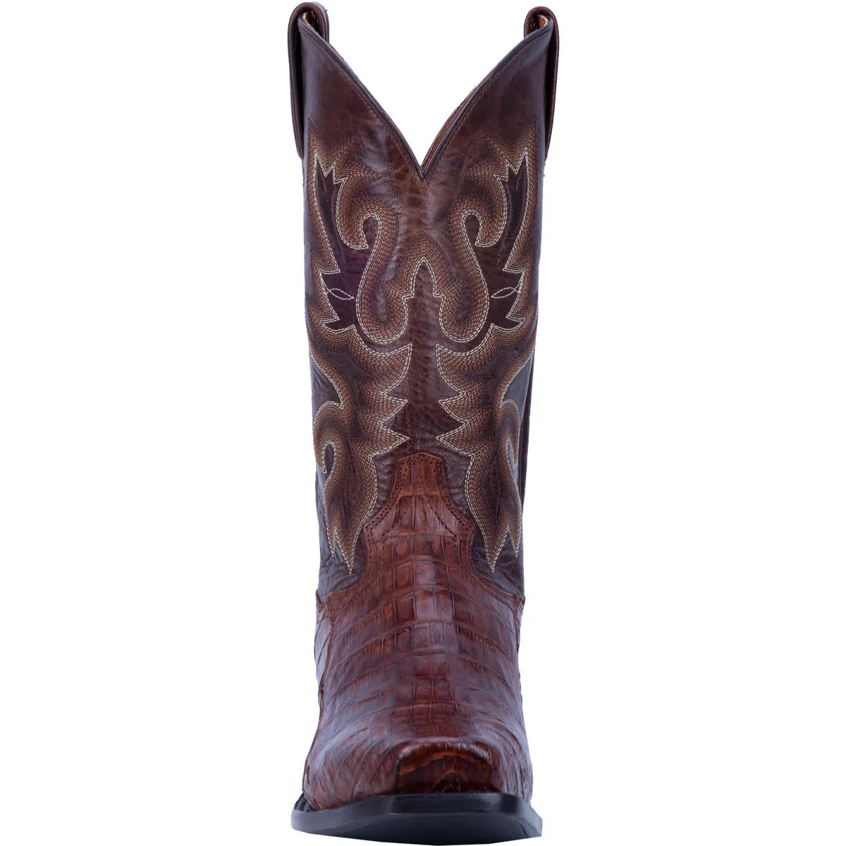 Dan Post Caiman Bayou Western Pull On Brown Leather Boots Men DP3074