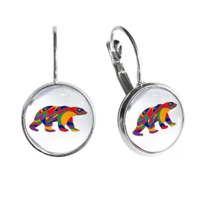 Dawn Oman Alpha Bear Dome Glass Earrings