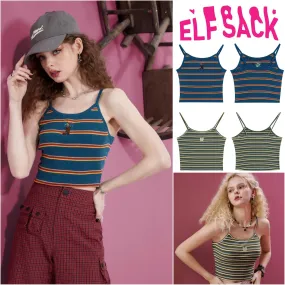 ELF SACK  |Stripes Street Style Plain Tanks & Camisoles