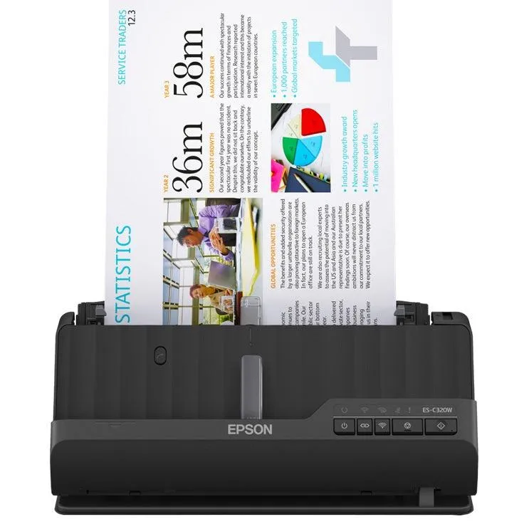 Epson WorkForce ES-C320W Scanner Ultra Compact Document A4 Black