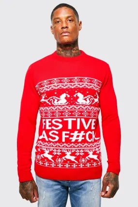 Festive Slogan Christmas Sweater