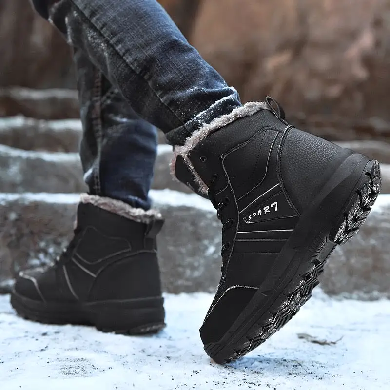 Genuine Leather Fashion Men's Snow Boots