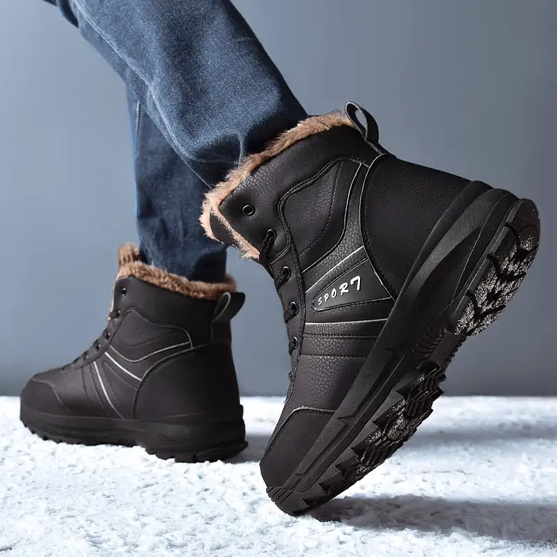 Genuine Leather Fashion Men's Snow Boots