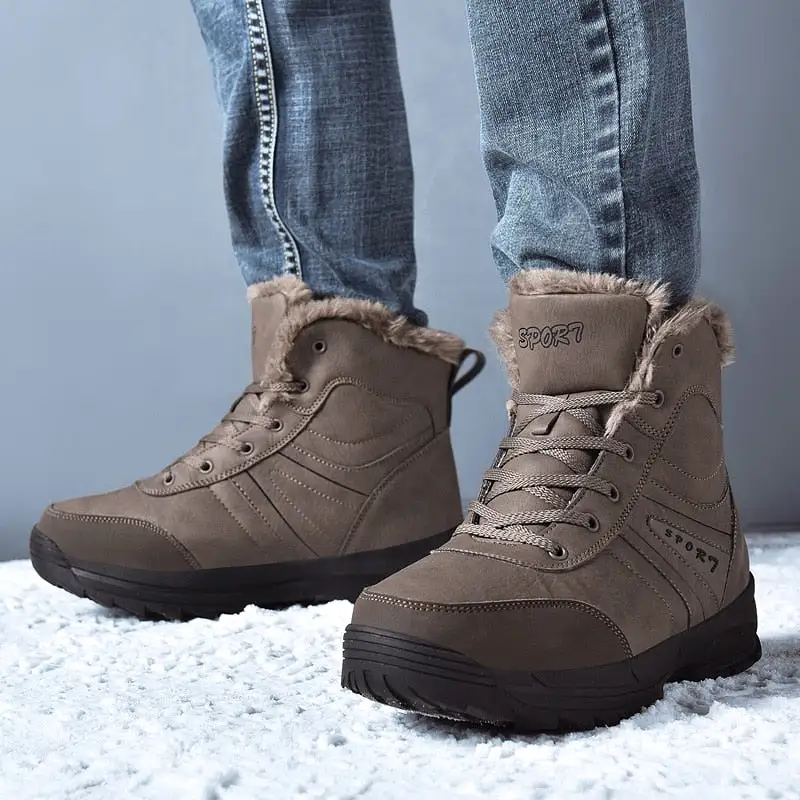 Genuine Leather Fashion Men's Snow Boots