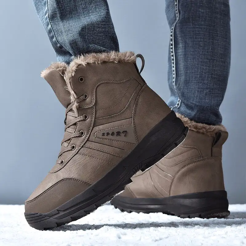 Genuine Leather Fashion Men's Snow Boots