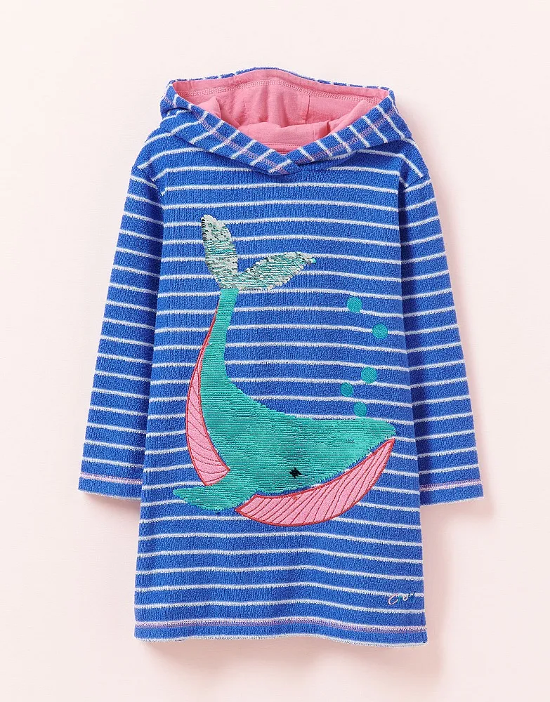 Girl's Whale Print Towel Cover Up from Crew Clothing Company