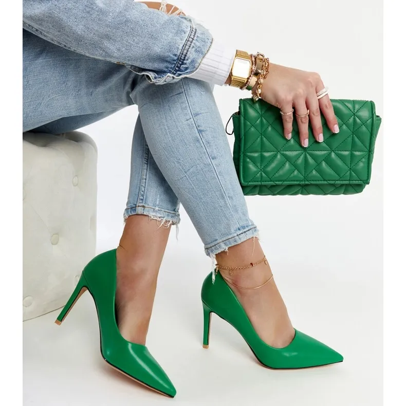 Green classic Yassira high heels