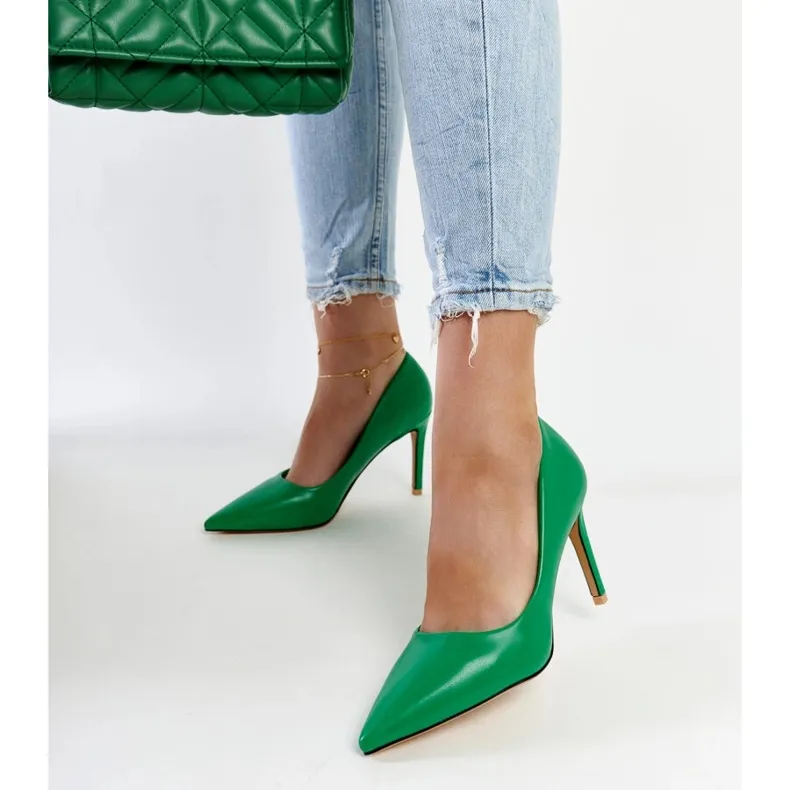 Green classic Yassira high heels