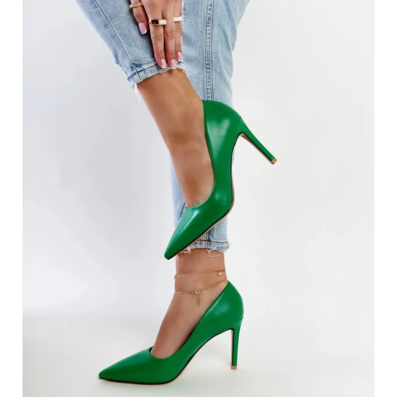 Green classic Yassira high heels