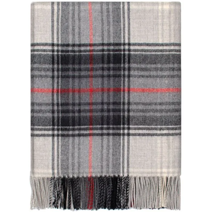 Grey Graphite  tartan lambswool Blanket