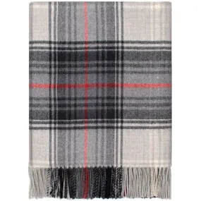 Grey Graphite  tartan lambswool Blanket