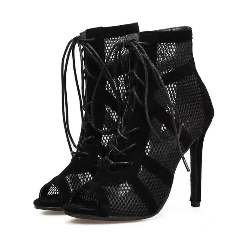 High Heels Hollow Mesh Sandals