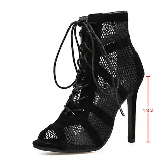 High Heels Hollow Mesh Sandals